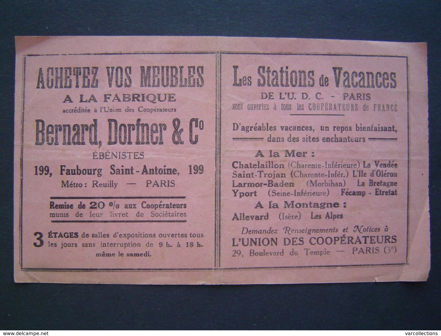 BILLET SOUSCRIPTION 1930 : ENFANCE COOPERATIVE / ETABLISSEMENT ILE D' OLERON - Unclassified