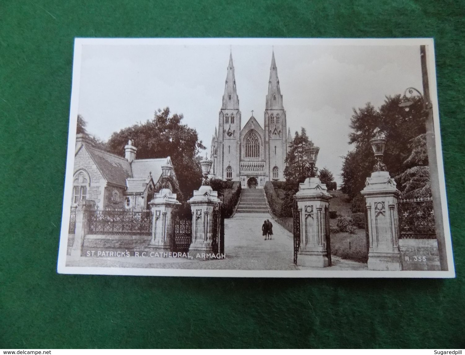 VINTAGE NORTHERN IRELAND: Art - ARMAGH St Patrick's Catholic Cathedral Sepia Valentine - Armagh