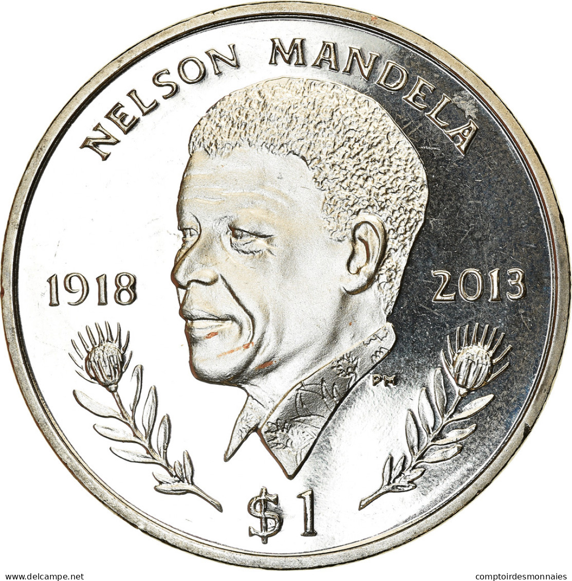 Monnaie, BRITISH VIRGIN ISLANDS, Dollar, 2014, Franklin Mint, Nelson Mandela - Britse Maagdeneilanden