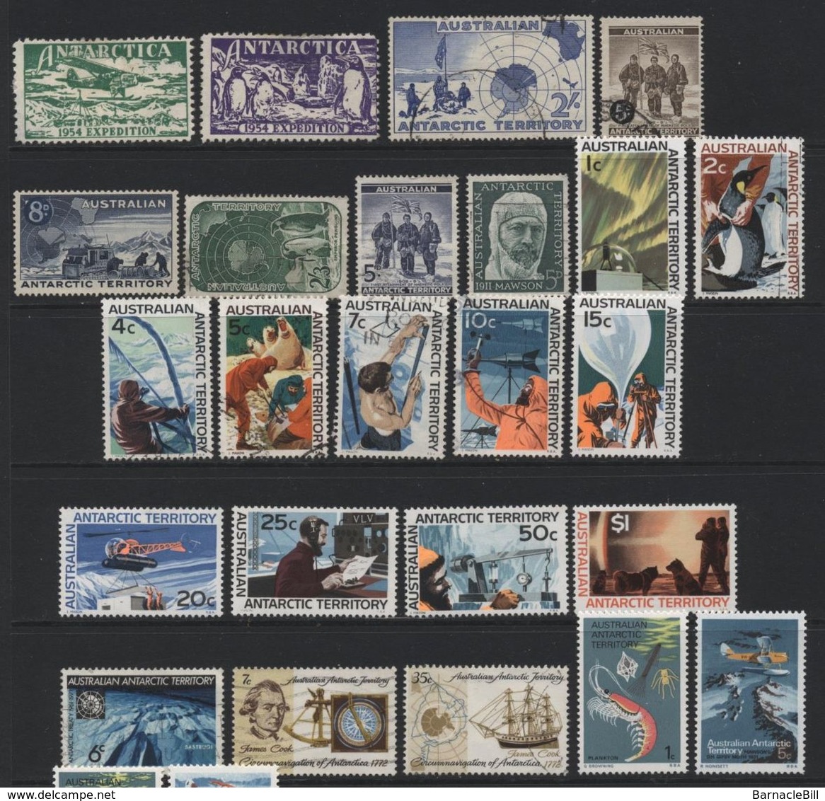 Australian Antarctic Territory(01) 1954-83. 43 Different Stamps, Mint & Used. All Hinged. - Verzamelingen & Reeksen