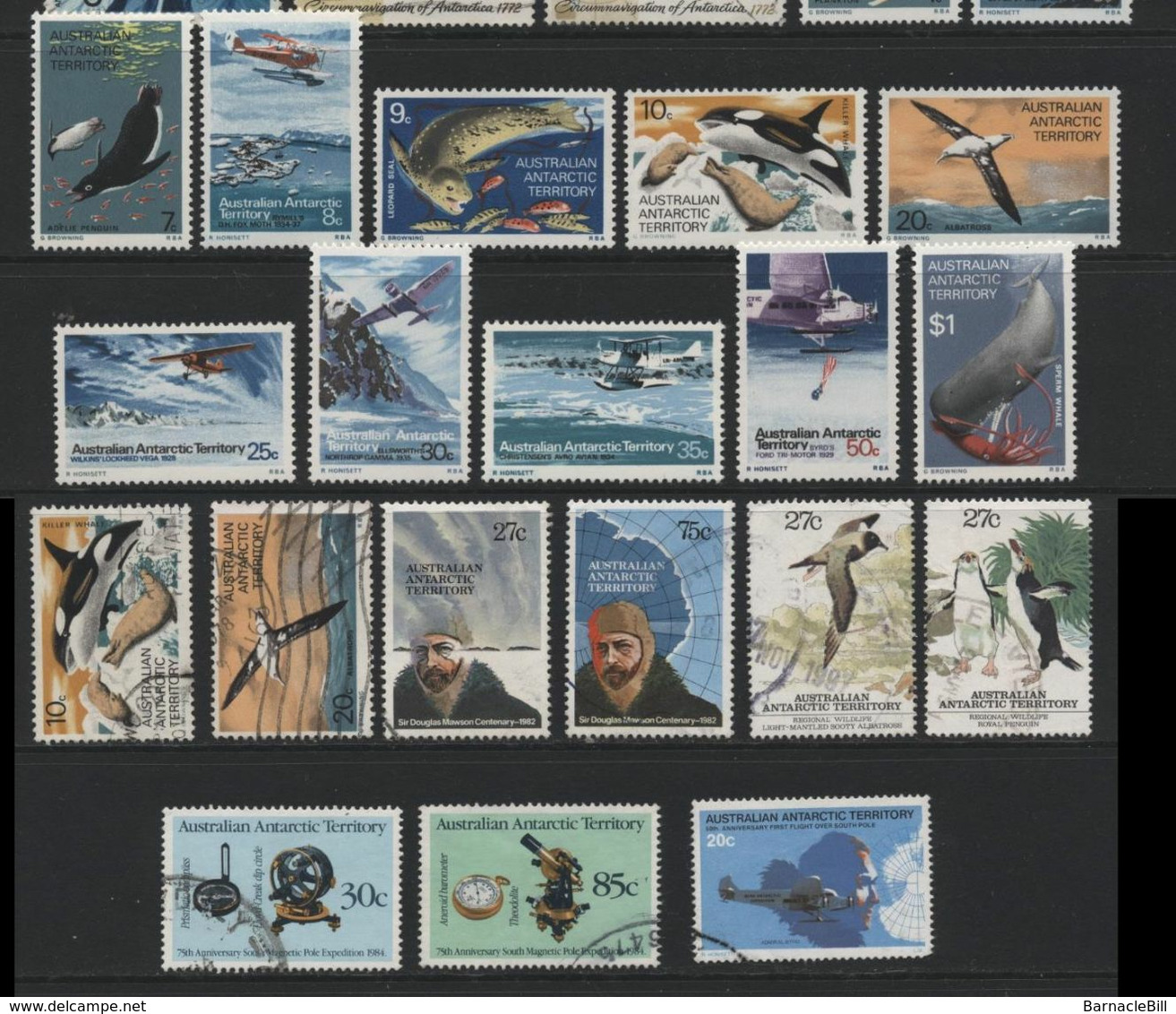 Australian Antarctic Territory(01) 1954-83. 43 Different Stamps, Mint & Used. All Hinged. - Collections, Lots & Séries