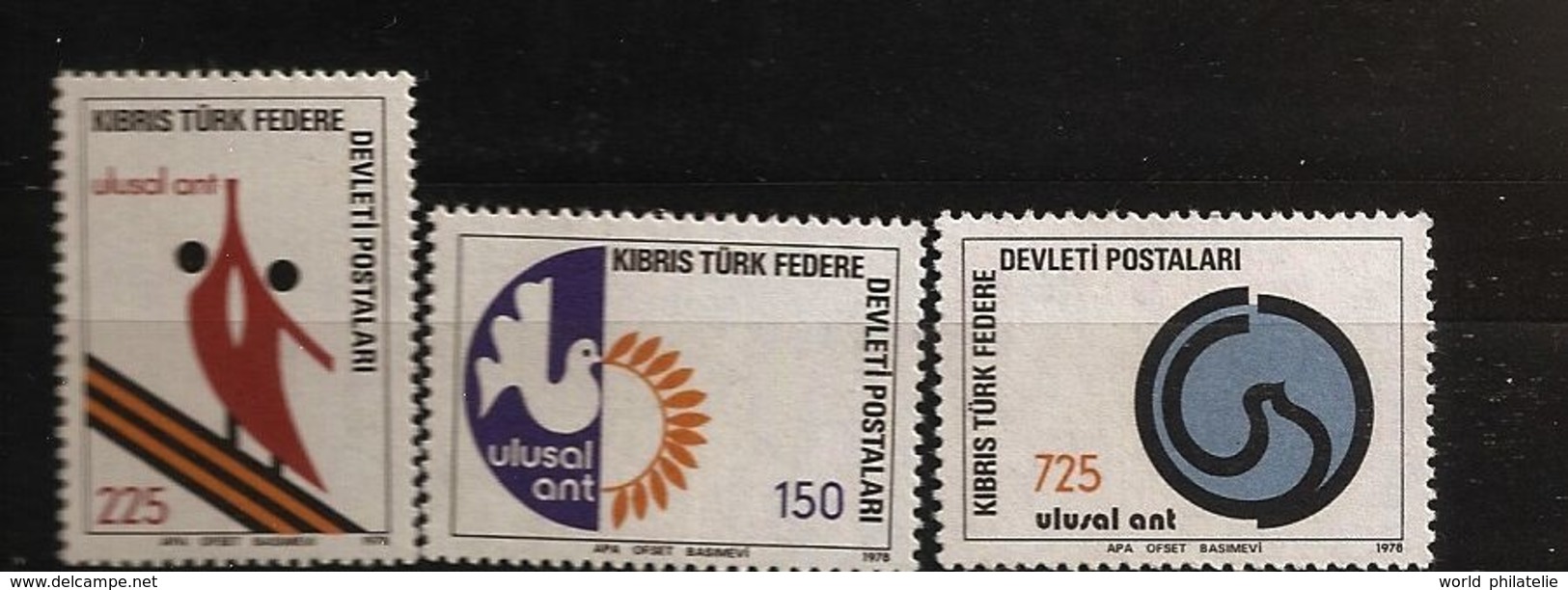 Turquie Chypre Turc RTCN 1978 N° 51 / 3 ** Espérance Nationale, Homme, Femme, Famille - Other & Unclassified