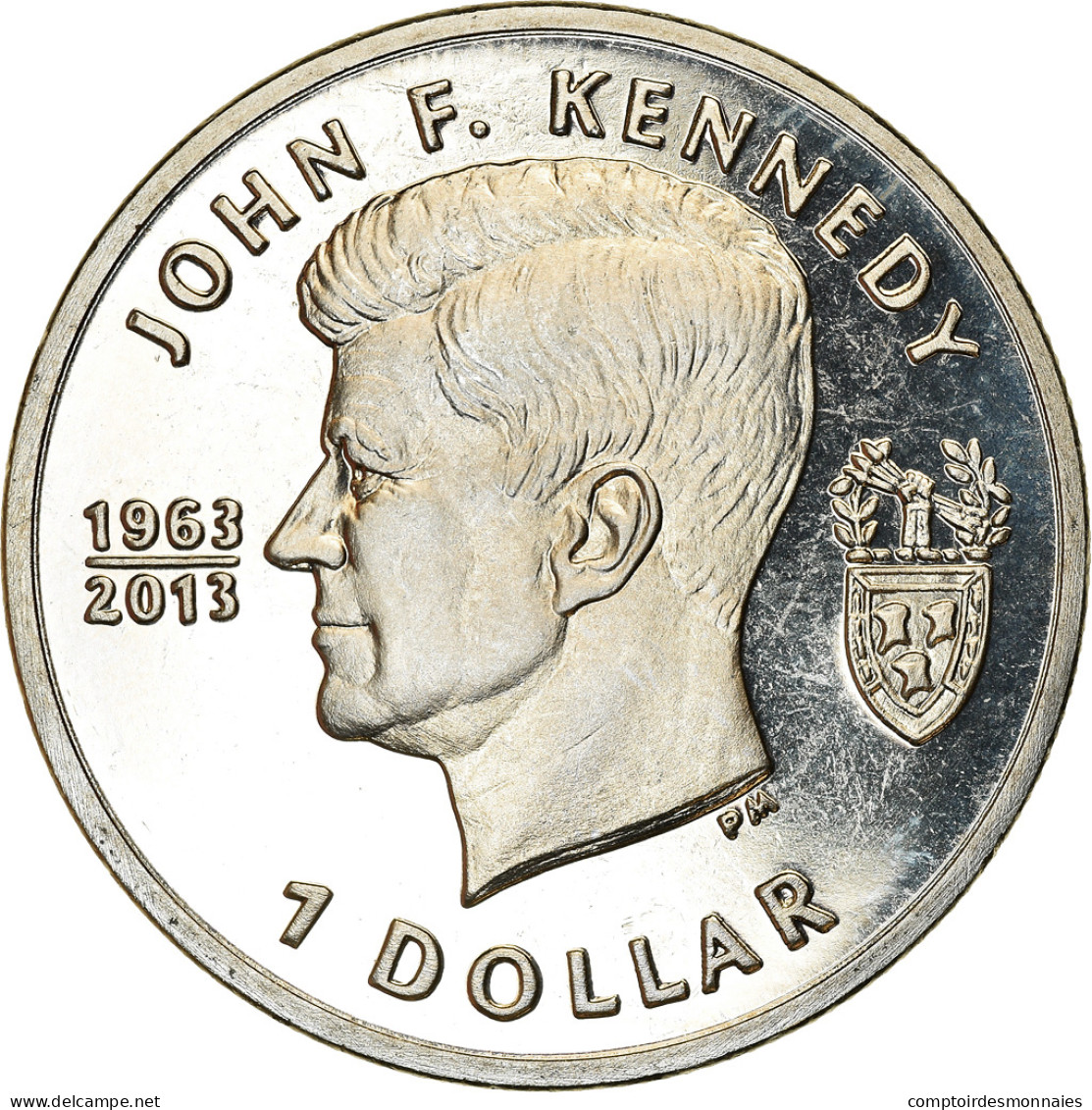 Monnaie, BRITISH VIRGIN ISLANDS, Dollar, 2013, Franklin Mint, John F. Kennedy - Jungferninseln, Britische