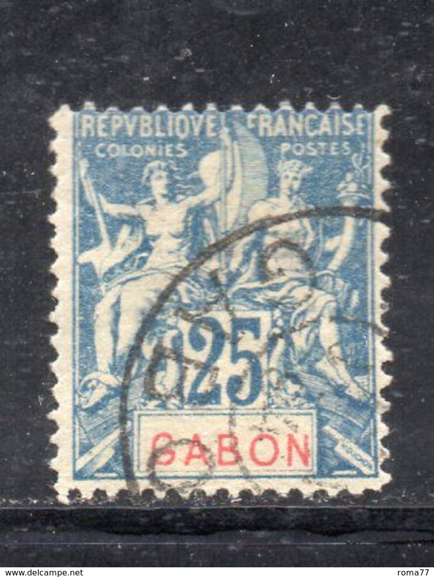 XP3844 - GABON 1904 , 25 Cent Yvert N. 23  Usato - Autres & Non Classés