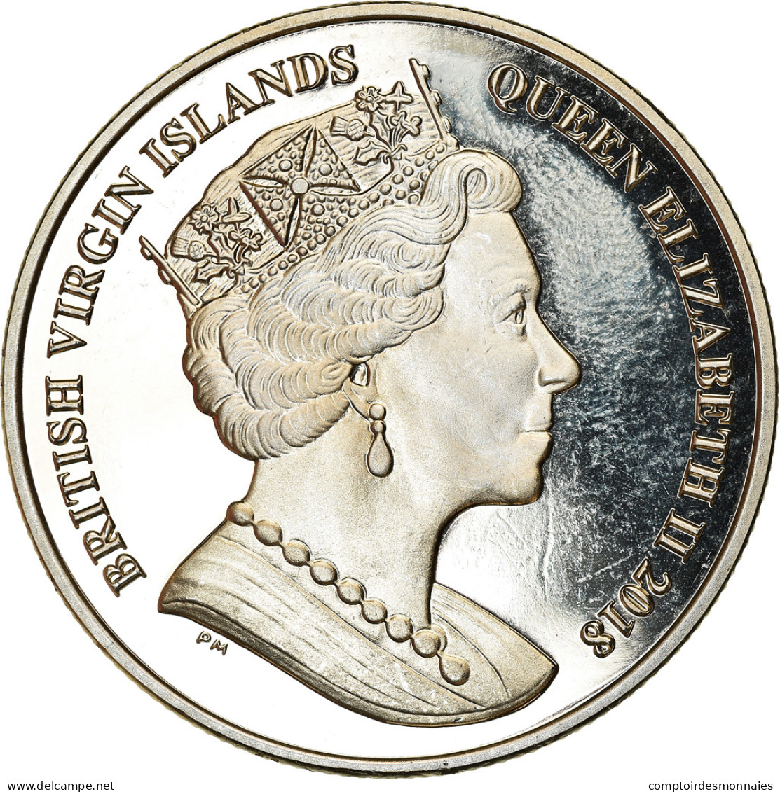 Monnaie, BRITISH VIRGIN ISLANDS, Dollar, 2018, Franklin Mint, Jubilé De Saphir - Iles Vièrges Britanniques