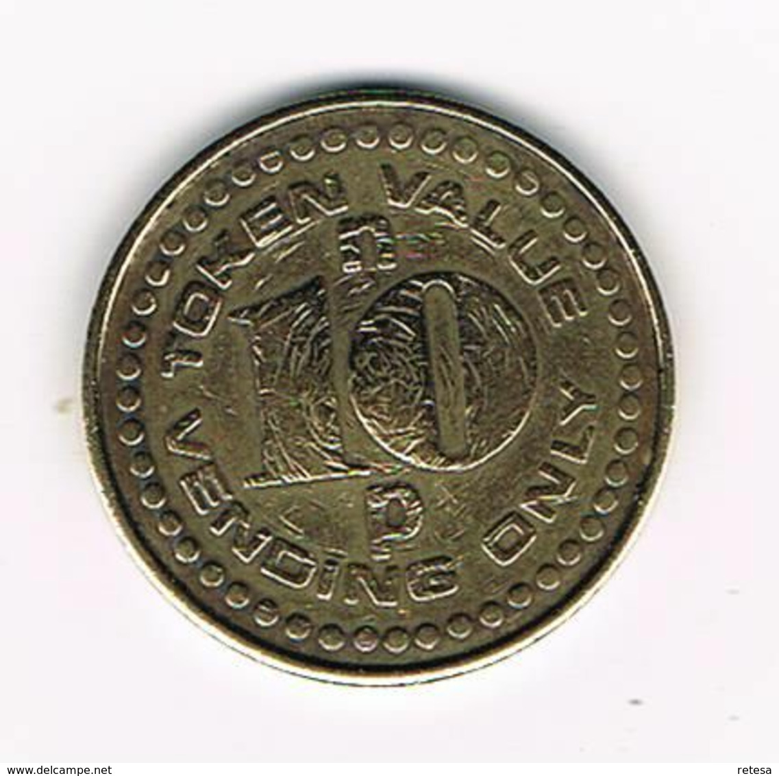 //  TOKEN  VALUE 10 NEW PENCE  VENDING ONLY - Professionnels/De Société