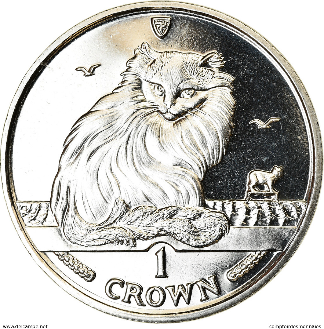 Monnaie, Isle Of Man, Elizabeth II, Crown, 1995, Pobjoy Mint, Chat Turc, SPL - Isle Of Man