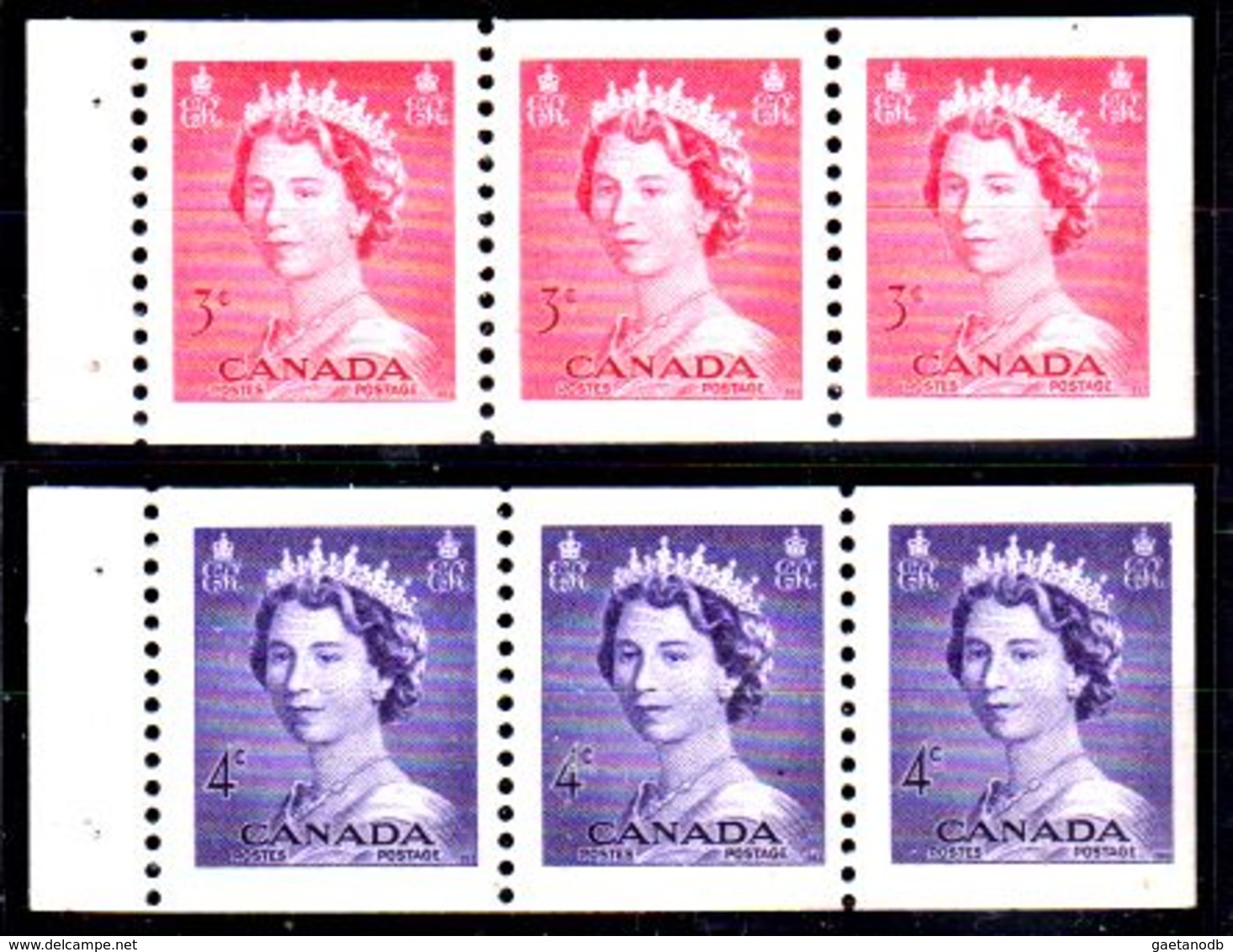 B327-Canada 1953 (++) MNH - Varietà: Cifra 4 Di Differente Tipo - Senza Difetti Occulti - - Markenrollen