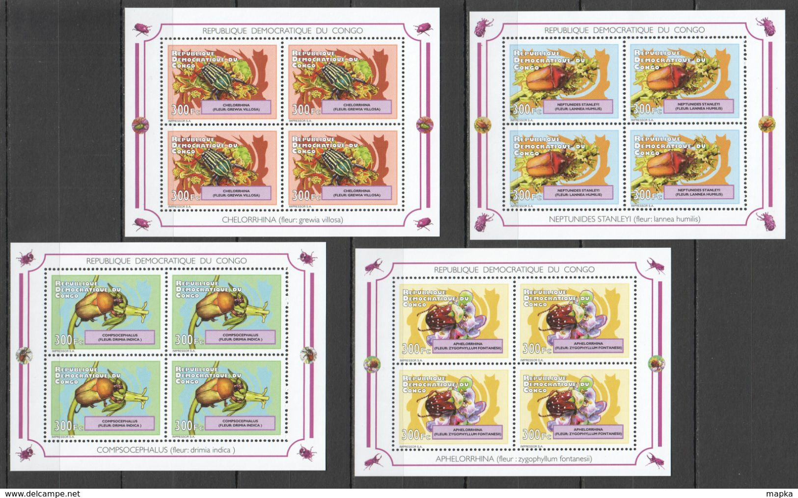 UU659 CONGO FAUNA INSECTS BUGS FLOWERS MICHEL 48 EU 4KB MNH - Autres & Non Classés