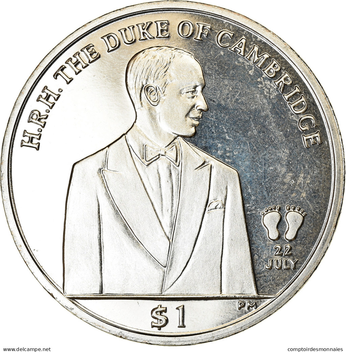 Monnaie, BRITISH VIRGIN ISLANDS, Dollar, 2013, Franklin Mint, Duc De Cambridge - Jungferninseln, Britische