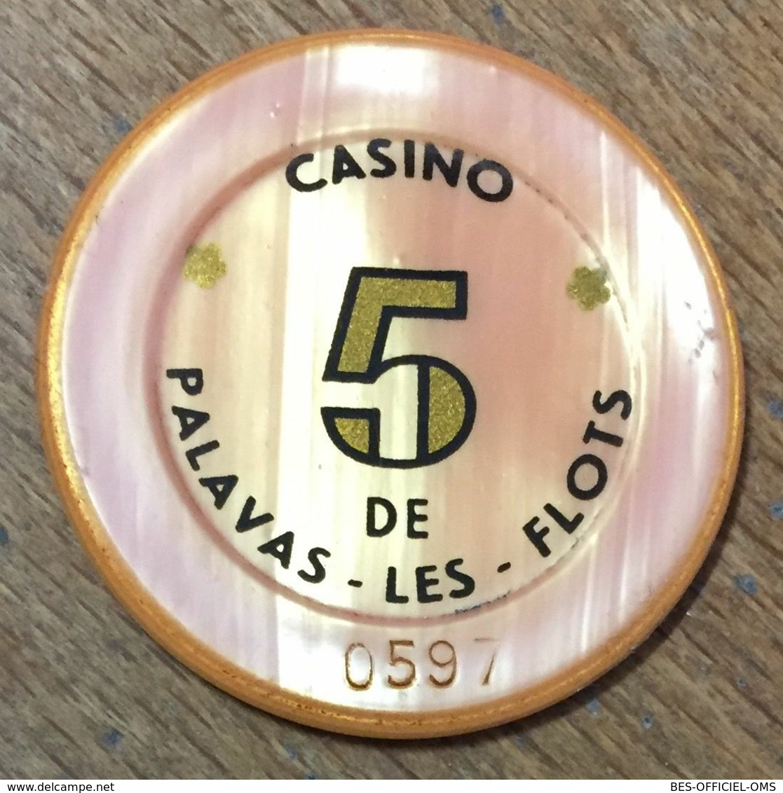 34 PALAVAS LES FLOTS CASINO JETON DE 5 FRANC N° 0597 CHIP TOKENS COINS - Casino