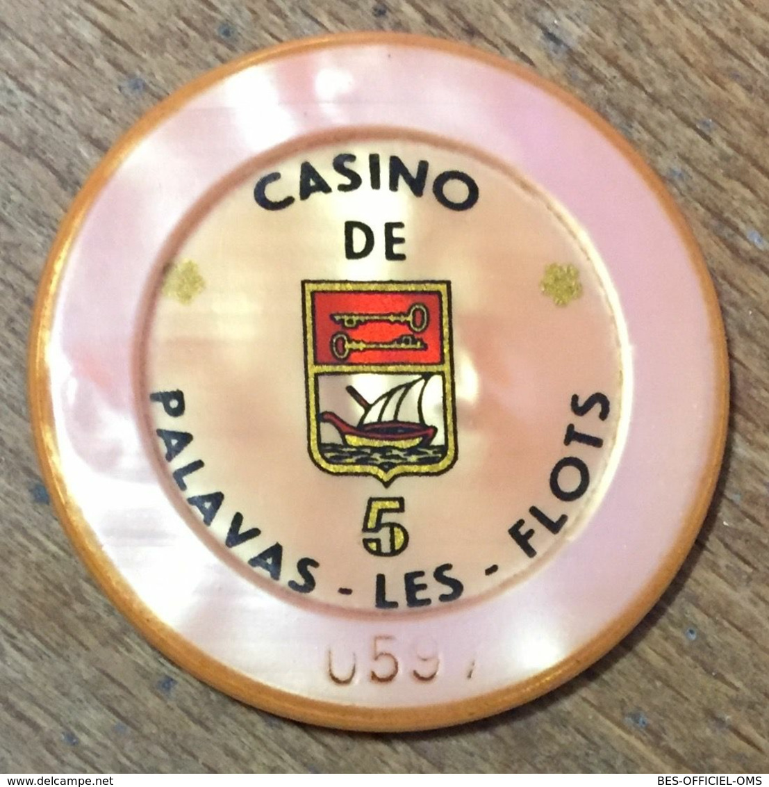 34 PALAVAS LES FLOTS CASINO JETON DE 5 FRANC N° 0597 CHIP TOKENS COINS - Casino