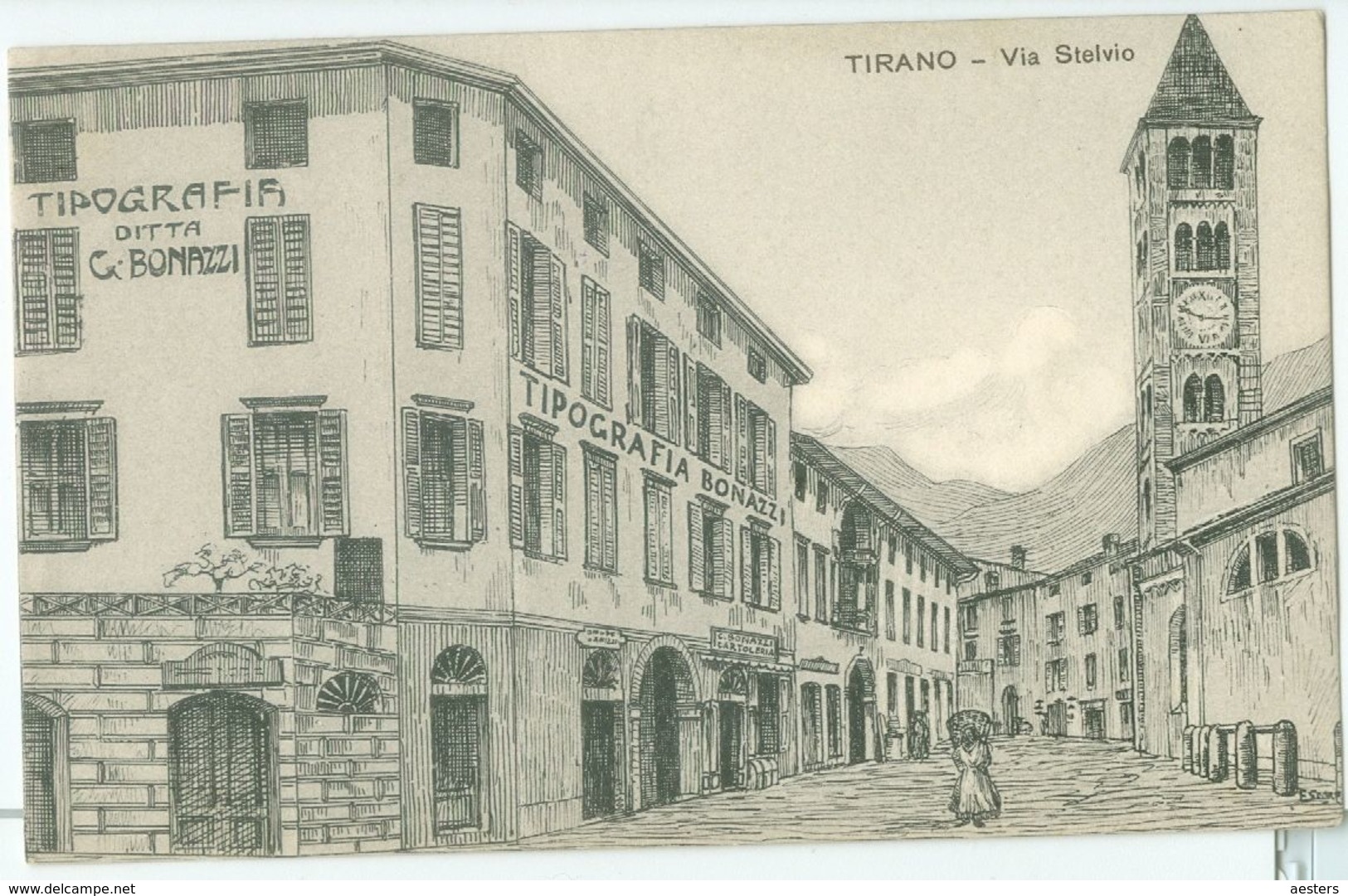 Tirano; Via Stelvio  - Non Viaggiata. (Tipografia Bonazzi - Tirano) - Sondrio