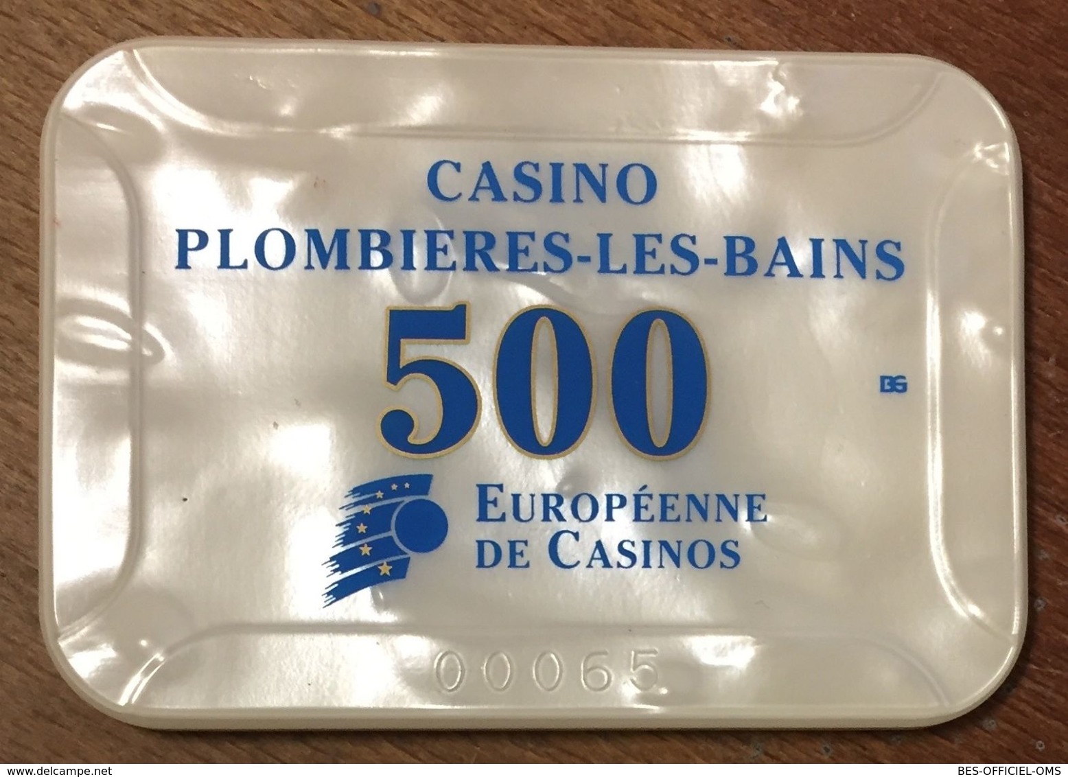 88 PLOMBIERES-LES-BAINS CASINO EUROPÉENNE DE CASINOS PLAQU DE 500 FRANCS N°00065 JETON CHIP TOKENS COINS - Casino