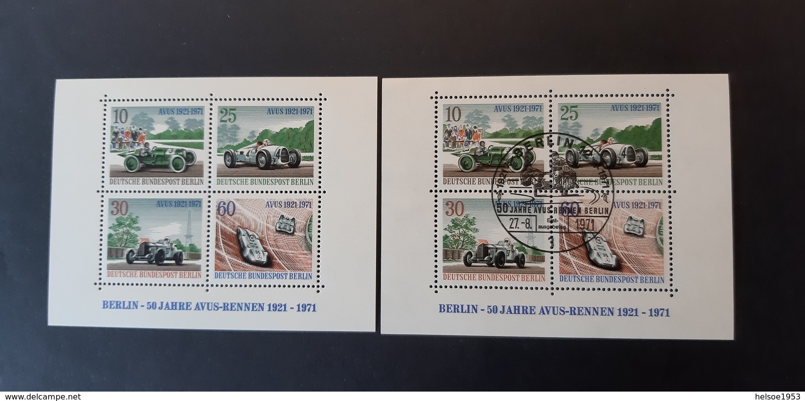 Deutschland Westberlin 1971- 50 Jahre AVUS Rennen Postfrisch Und Gebraucht FDC MiNr. 397-400 Block 3 - Blocks & Kleinbögen