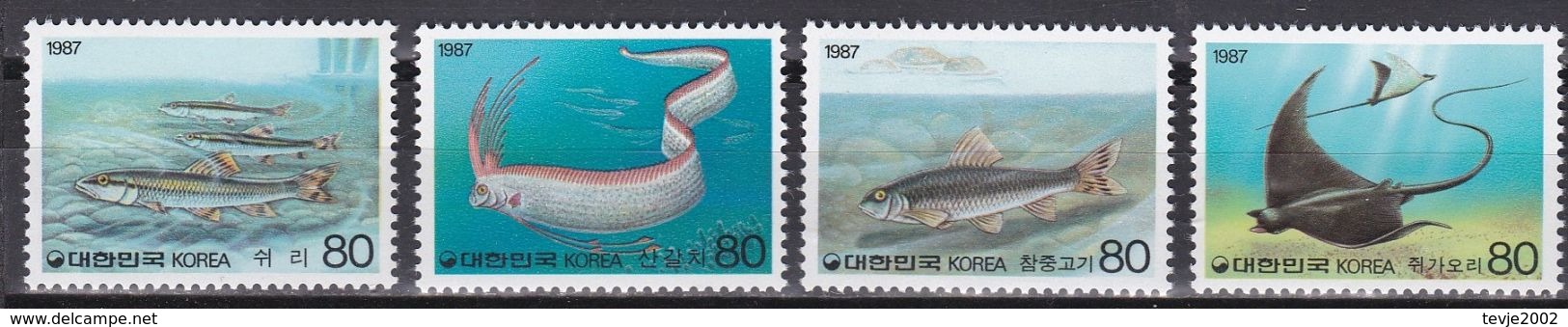 Korea Süd 1987 - Mi.Nr. 1527 - 1530 - Postfrisch MNH - Tiere Animals Fische Fishes - Peces