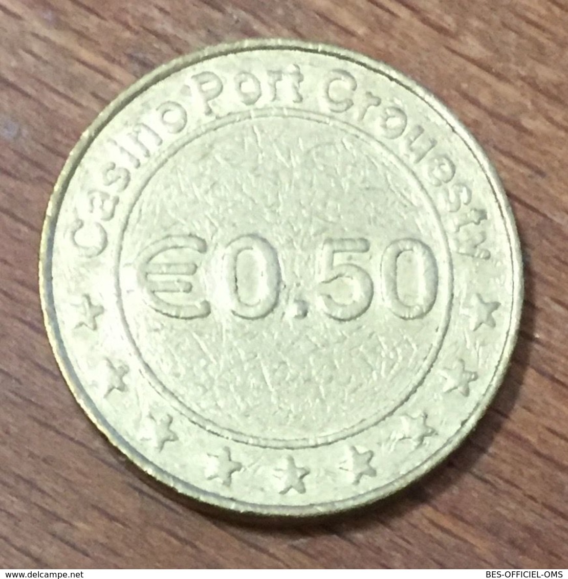 56 PORT CROESTY CASINO JETON DE 0,50 EURO SLOT MACHINE EN MÉTAL CHIP COIN TOKEN - Casino