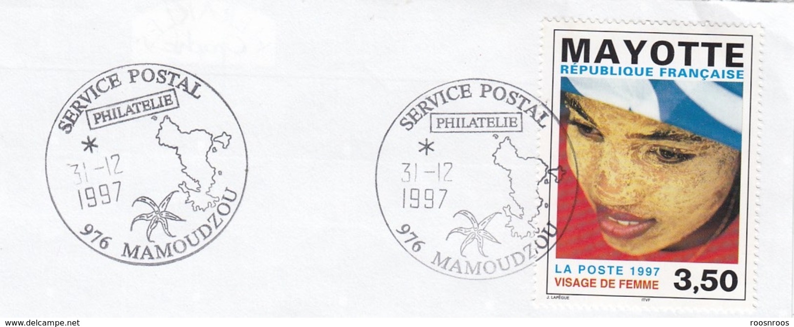 PETIT LOT CACHETS FDC SUR FRAGMENTS - PREMIER JOUR - MAYOTTE 1999 A 2002 - Gebraucht