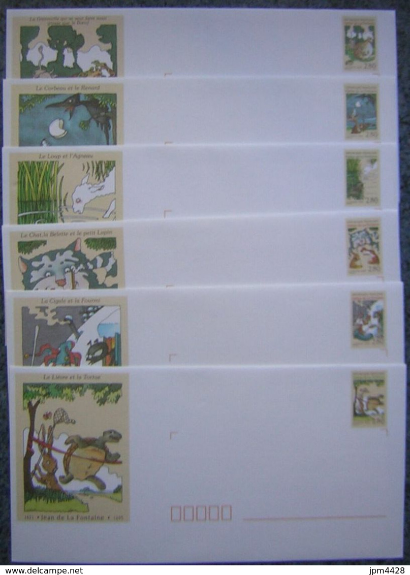 Entier Postal Lot De12 Entiers Postaux France, Types Fables De La Fontaine 6 Cartes Et 6 En, Neufs - PAP - Prêt à Poster - Verzamelingen En Reeksen: PAP