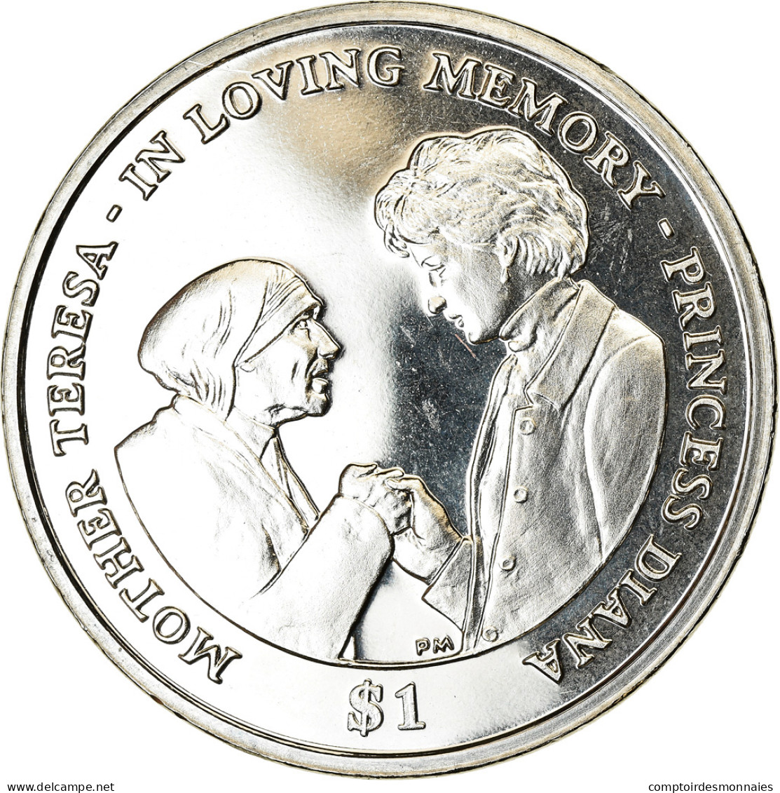 Monnaie, BRITISH VIRGIN ISLANDS, Dollar, 2007, Franklin Mint, Mère Teresa Et - Iles Vièrges Britanniques