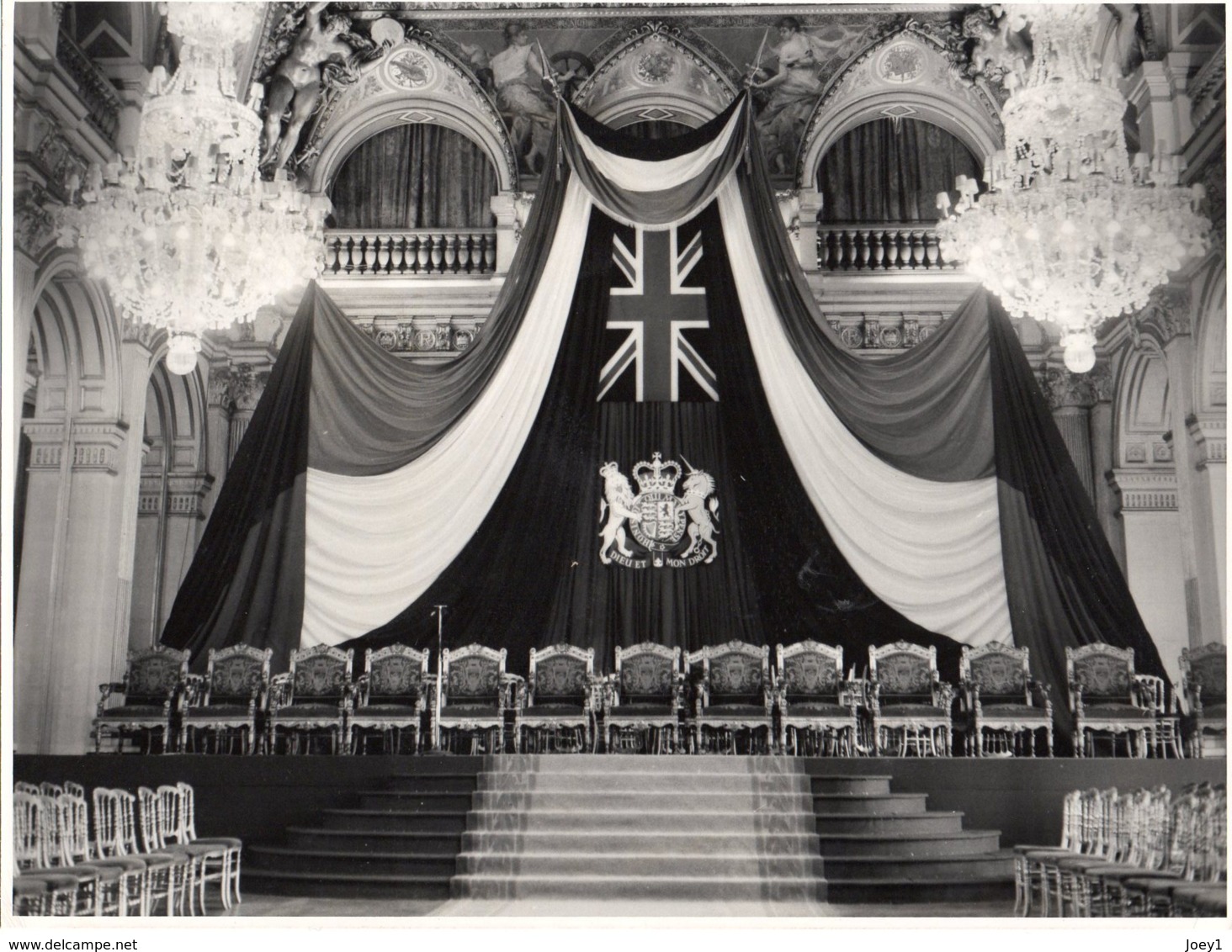 Photo Paris, Hotel De Ville, Préparatif Réception D'Elisabeth 2 Visite Du 9/4/1957 - Célébrités