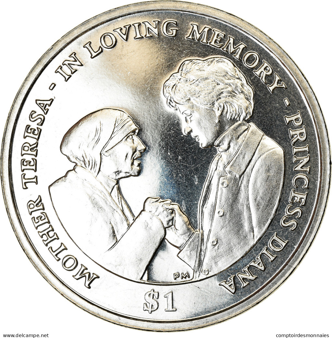 Monnaie, BRITISH VIRGIN ISLANDS, Dollar, 2007, Franklin Mint, Mère Teresa Et - Jungferninseln, Britische
