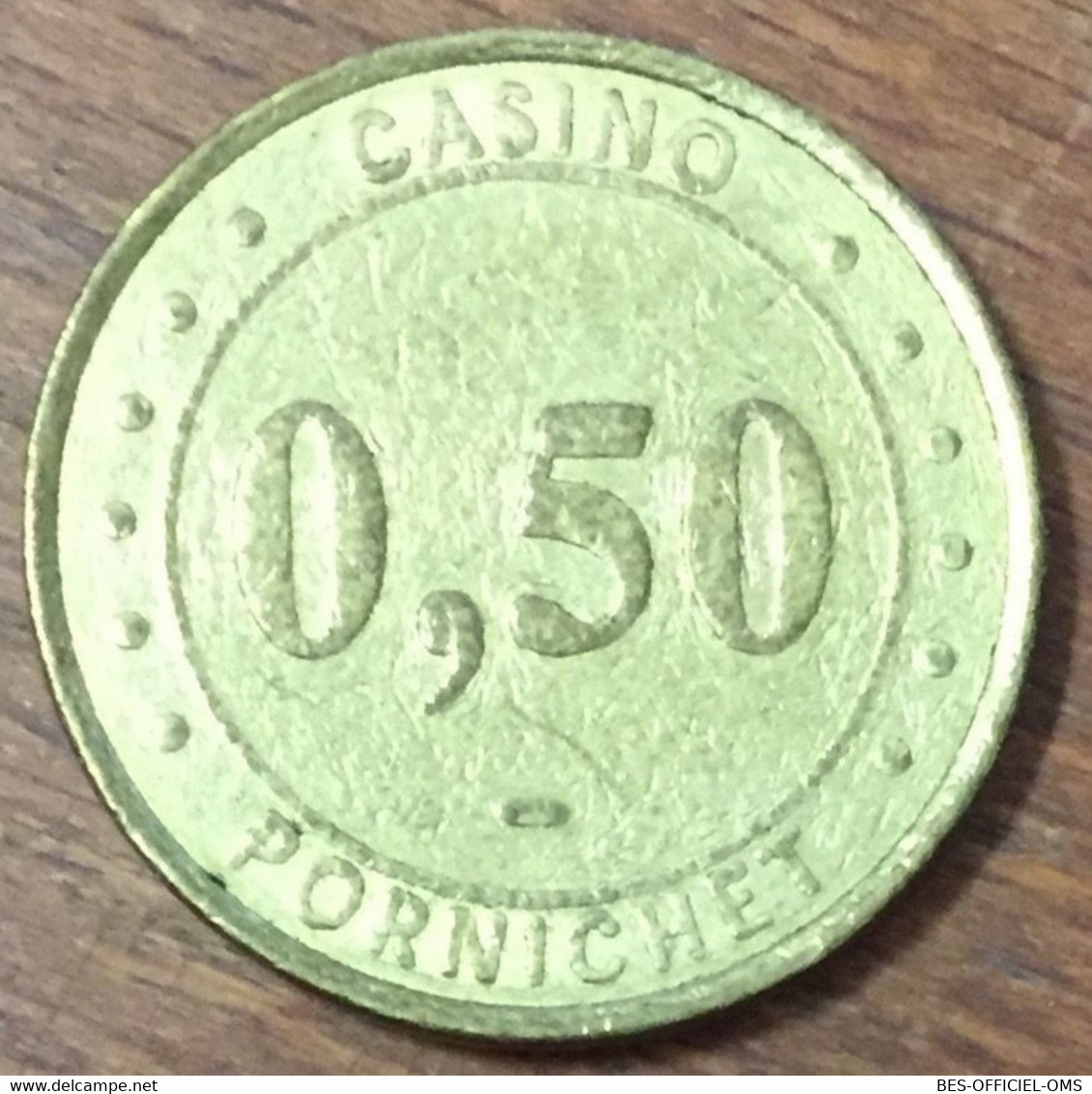 44 PORNICHET CASINO GROUPE PARTOUCHE JETON DE 0,50 EURO MONNAIE DE PARIS SLOT MACHINE EN MÉTAL CHIP COIN TOKEN - Casino