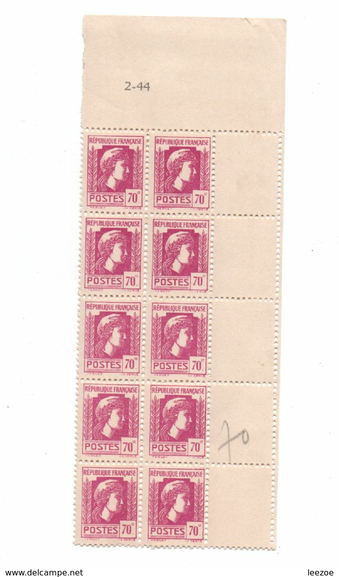 Timbres Marianne D'Alger N°635 Avec Coin Daté - 1944 Coq Et Marianne D'Alger