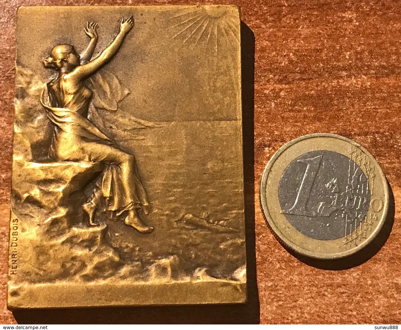 Superbe Médaille Bronze Plaque Henri Dubois Art Nouveau Attribuée à Fernand Soiron (1932 Auteur Compositeur Musique) - Profesionales / De Sociedad