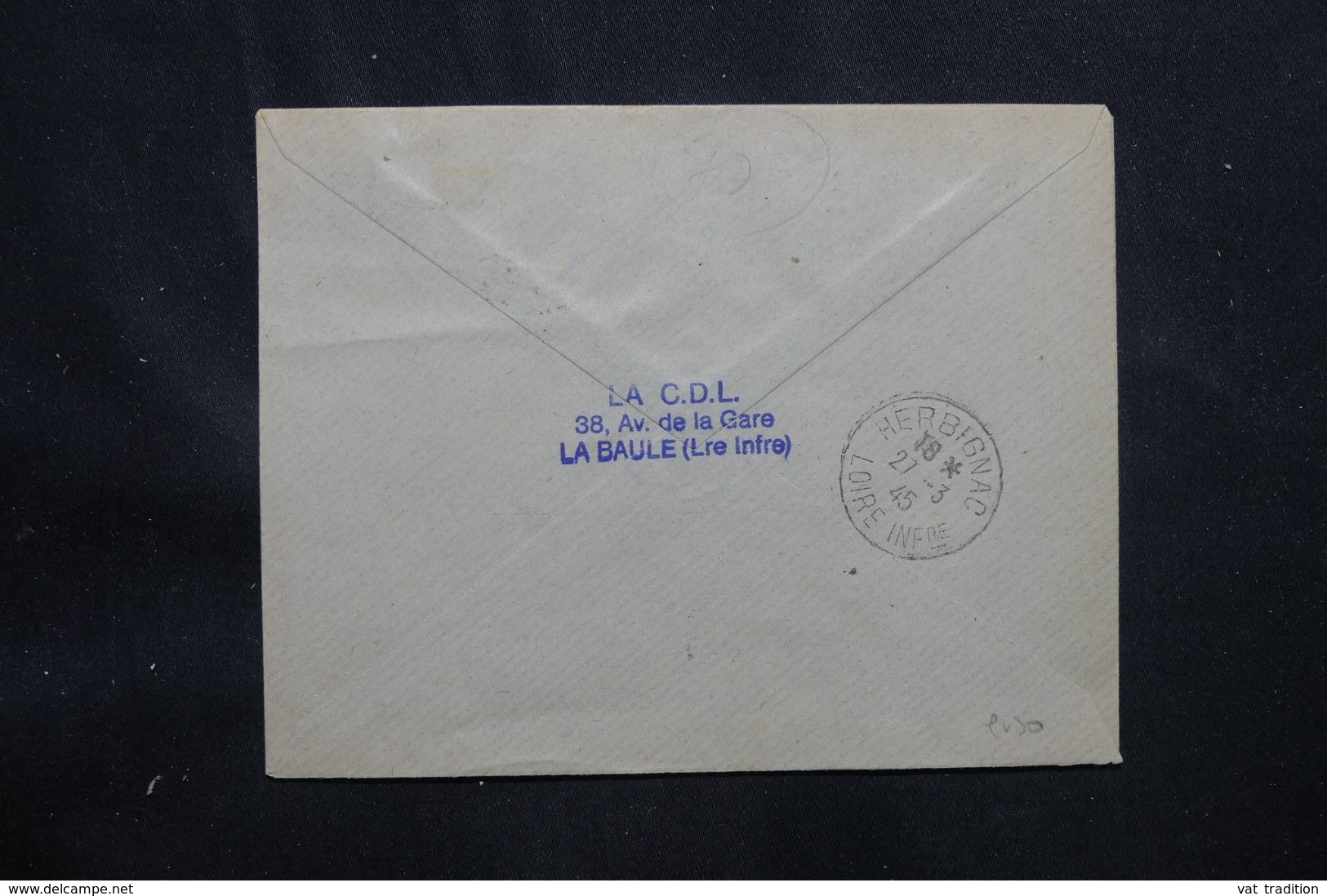 FRANCE - Type Pétain Surchargés " TAXE PERÇUE " Sur Enveloppe De L'îlot De Saint Nazaire En 1945 - L 66014 - Libération