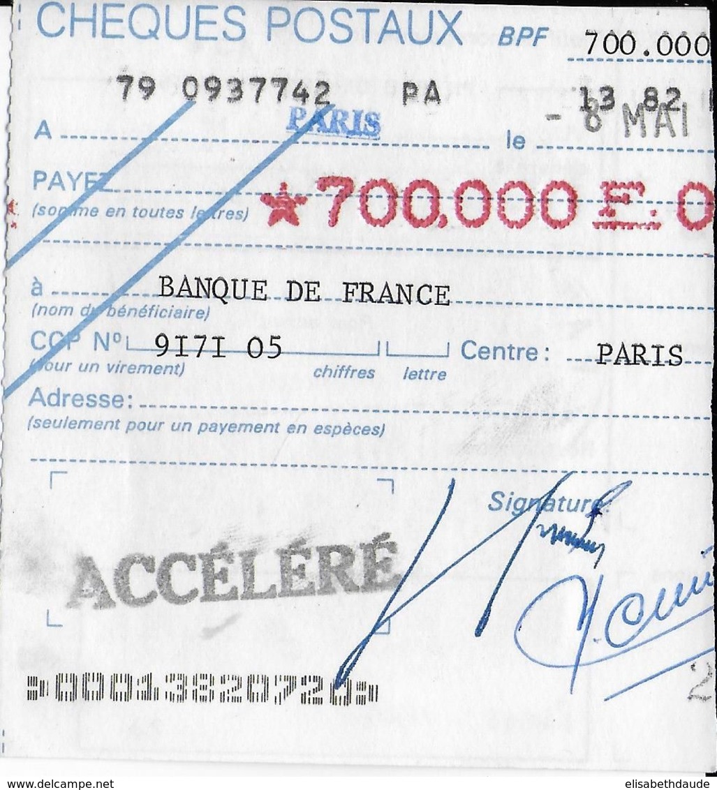 1979 - POSTE AERIENNE Sur COUPON CHEQUE POSTAL ACCELERE ! - 1960-.... Cartas & Documentos