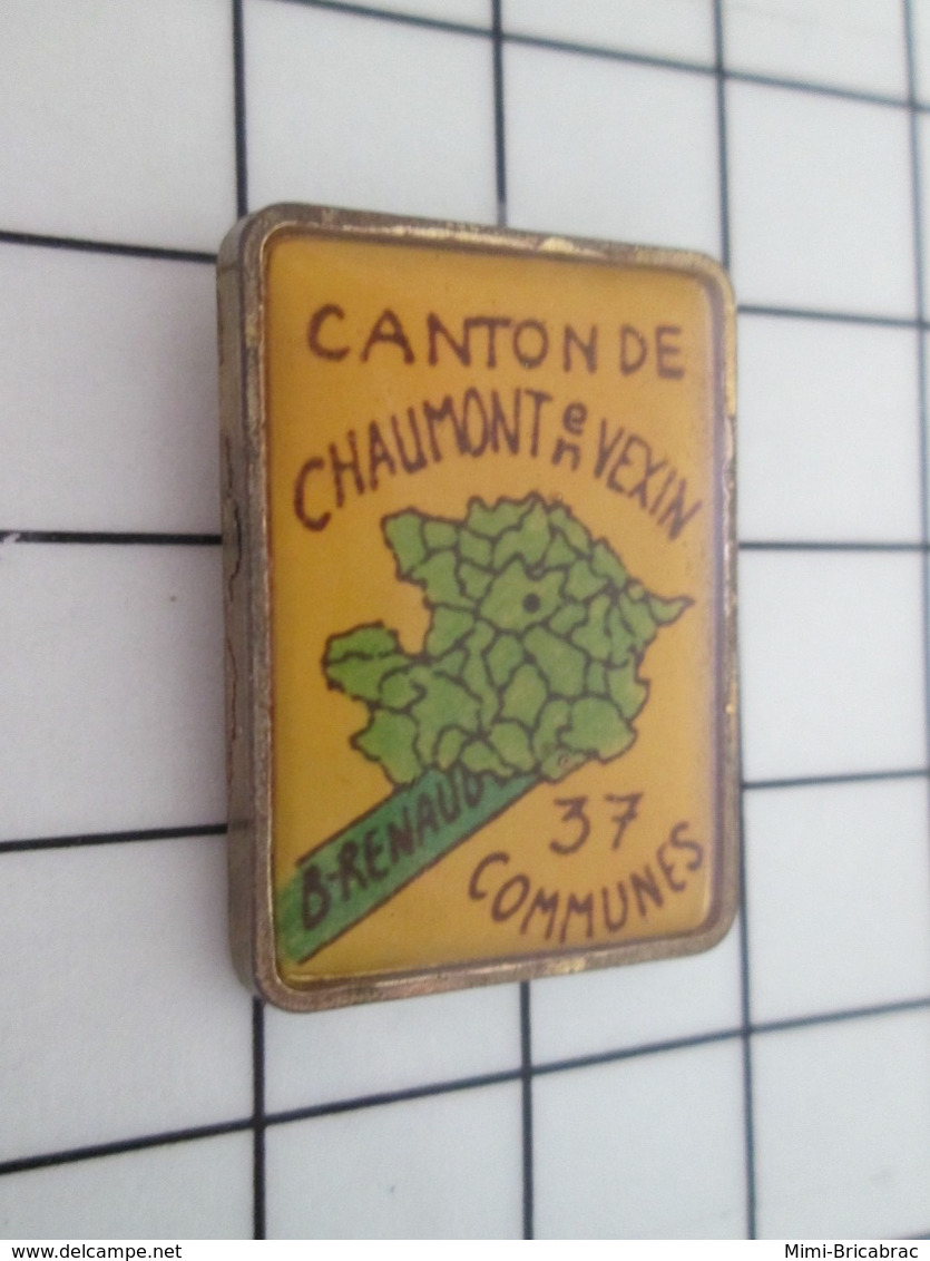 216b Pin's Pins / Beau Et Rare / THEME : ADMINISTRATIONS / CANTON DE CHAUMONT EN VEXIN 37 COMMUNES B RENAUD - Steden