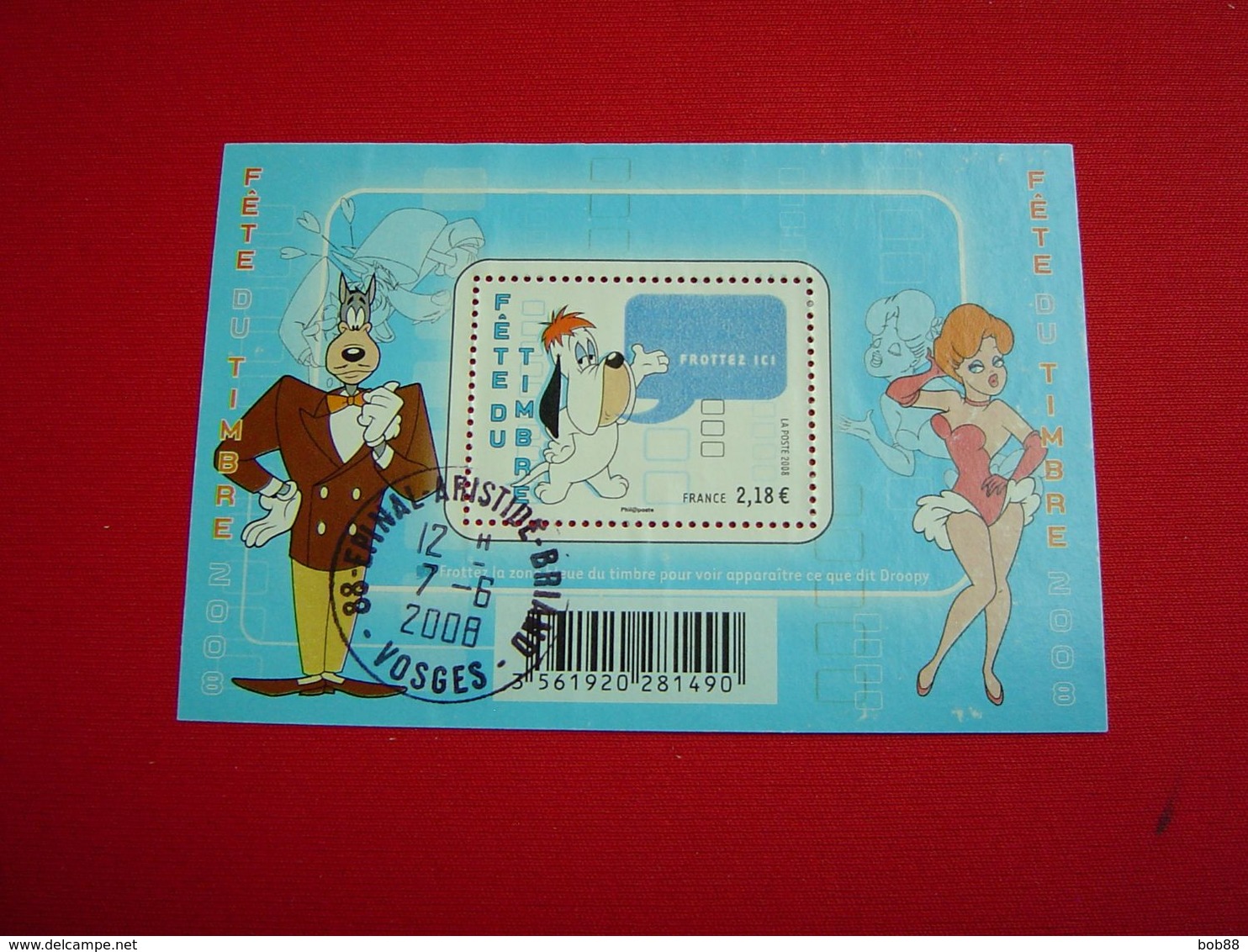 BLOC FEUILLET N° 116 / FETE DU TIMBRE 2008 / DROOPY / TEX AVERY / OBLITERE - Used