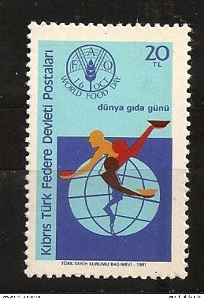Turquie Chypre Turc RTCN 1981 N° 96 Iso ** FAO, Journée Mondiale De L'alimentation, Blé, Famine, Racisme, Nourriture - Altri & Non Classificati