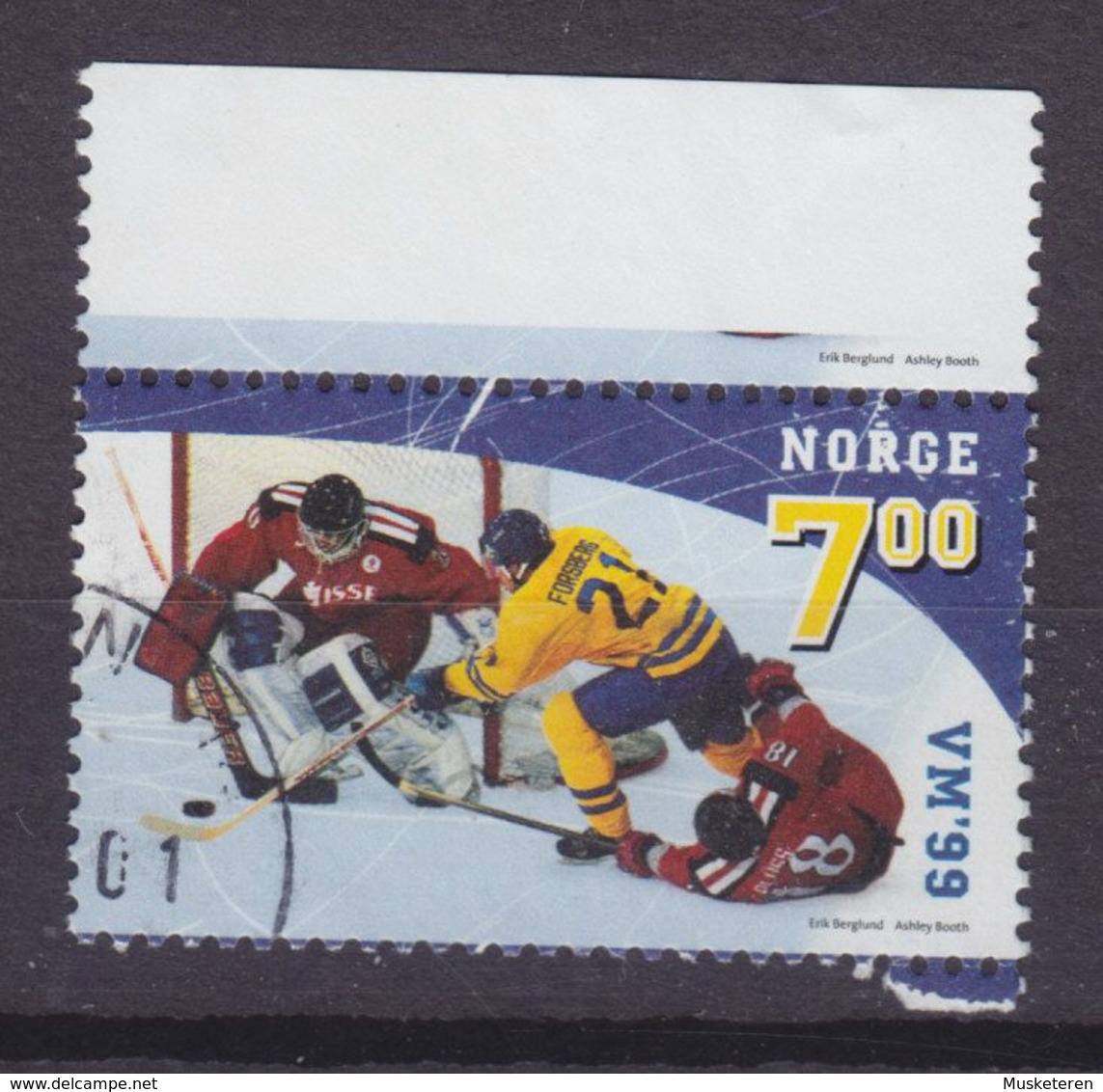 Norway 1999 Mi. 1311     7.00 (Kr) Eishockey-Weltmeisterschaft Icehockey World Cup W. Margin M. Rand - Gebraucht