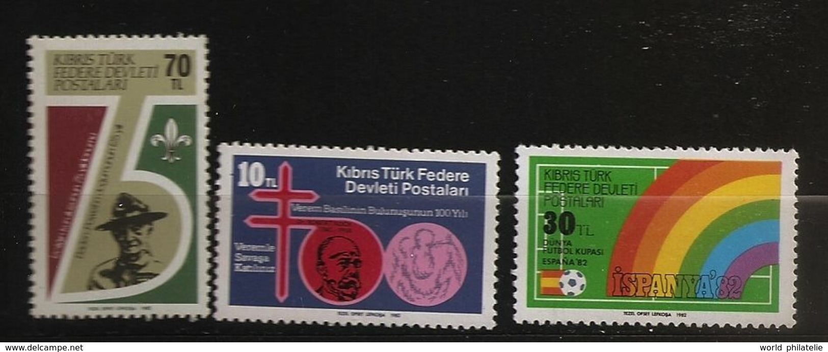 Turquie Chypre Turc RTCN 1982 N° 109 / 11 ** Robert Koch, Tuberculose, Football, Coupe Du Monde, Scoutisme, Arc-en-ciel - Autres & Non Classés