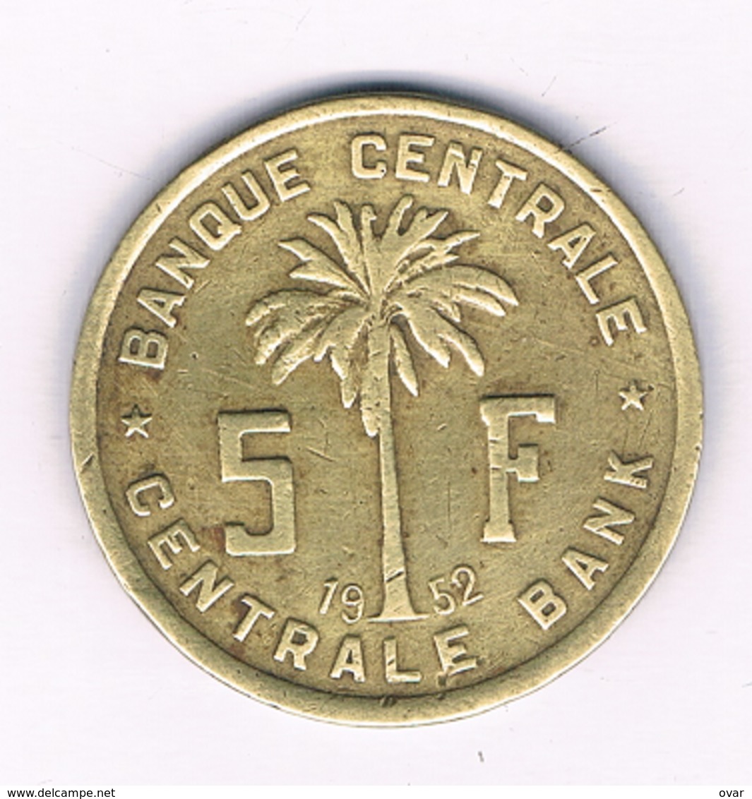 5 FRANCS  1952 RUANDA  URUNDI  BELGISCH CONGO /6225/ - 1951-1960: Baudouin I