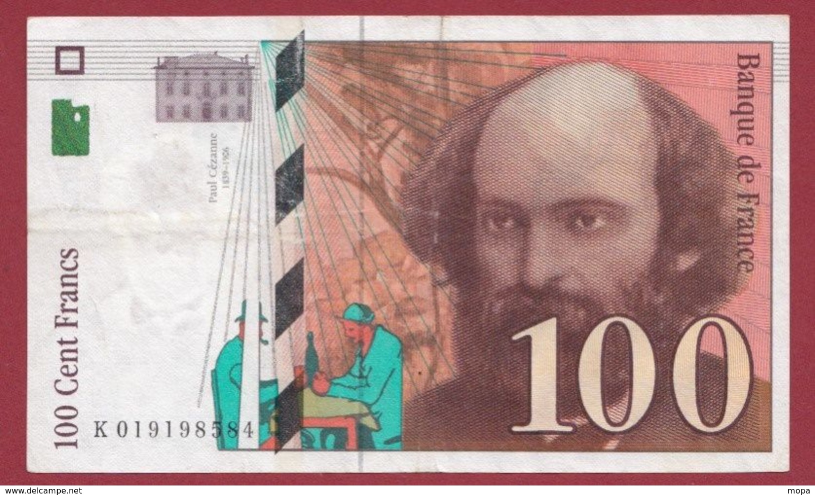 100 Francs "Cézanne" 1997--TTB+----ALPH.K ---Numéro.019198584 - 100 F 1997-1998 ''Cézanne''