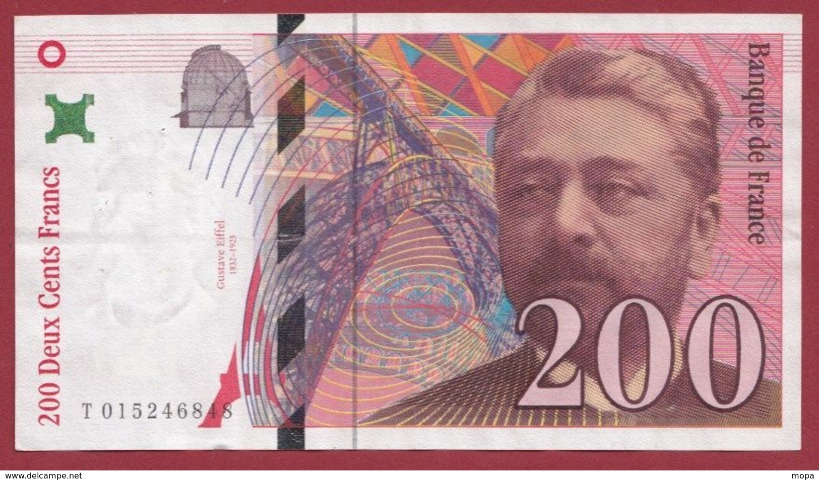 200 Francs "Eiffel" 1996 ---TTB+--ALPH -T----numéro .015246848 - 200 F 1995-1999 ''Eiffel''