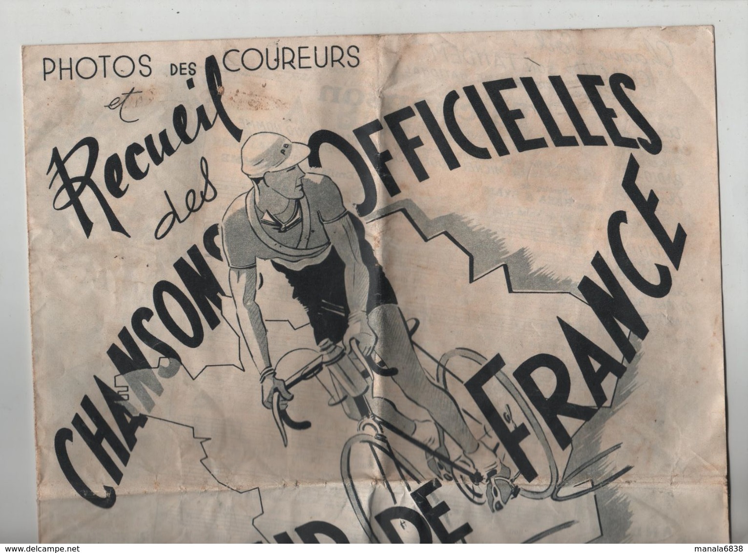 Recueil Des Chansons Officielles Du Tour De France 1947 Editions Beuscher - Cyclisme