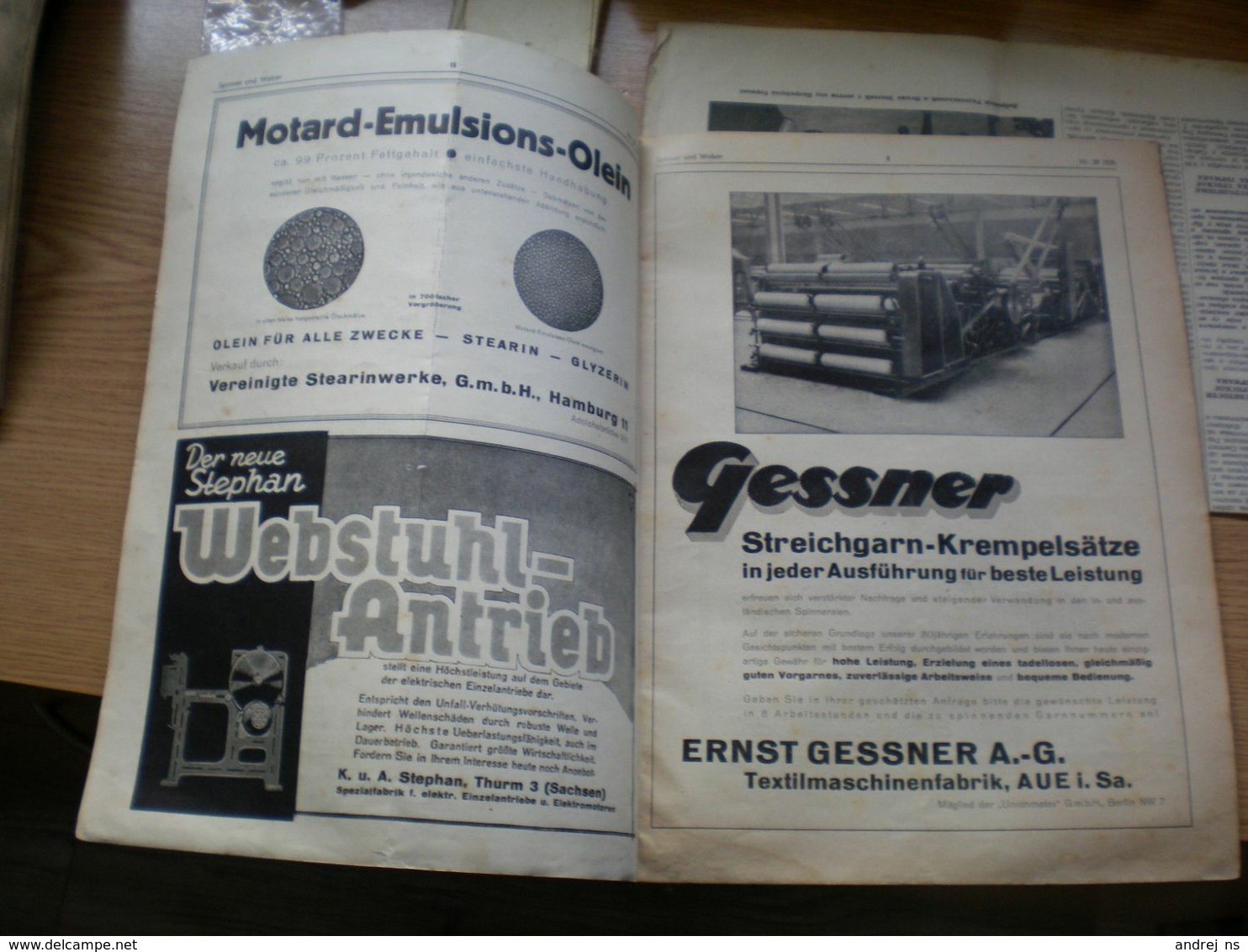 Der Spinner Und Weber Textil Betriebt Hartmann Streichgarn Ringspinnmaschine Chemnitz 1939 - Kataloge