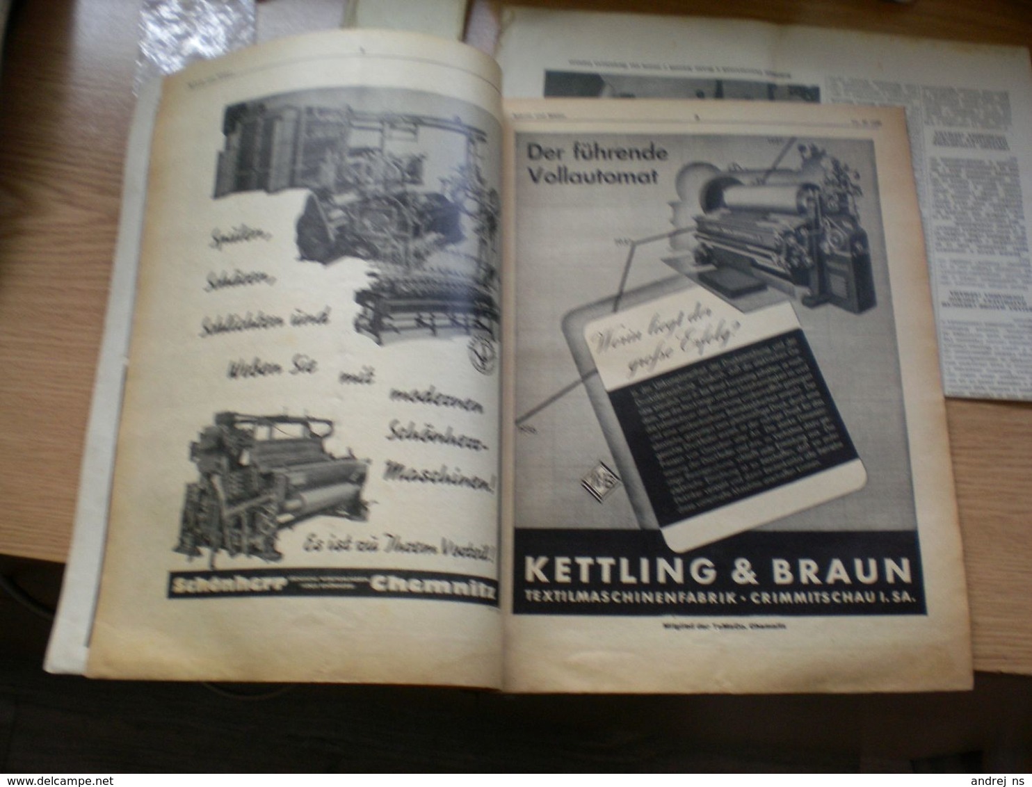 Der Spinner Und Weber Textil Betriebt Hartmann Streichgarn Ringspinnmaschine Chemnitz 1939 - Catalogues