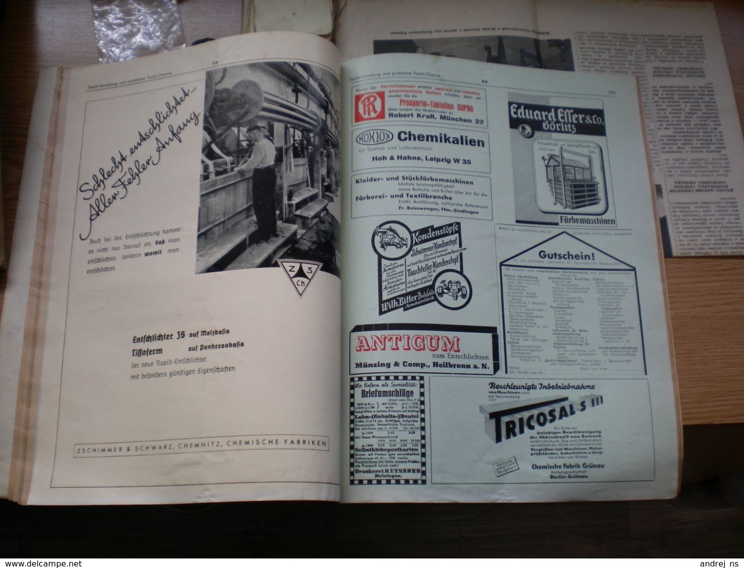 Der Spinner Und Weber Textil Betriebt Hartmann Streichgarn Ringspinnmaschine Chemnitz 1939 - Kataloge