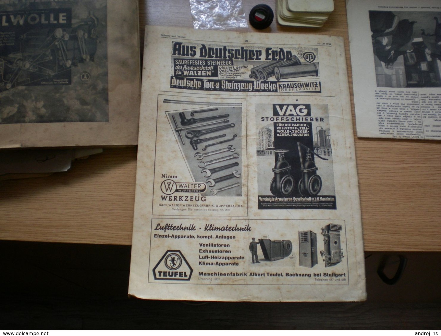 Der Spinner und Weber Textil Betriebt Hartmann streichgarn Ringspinnmaschine Chemnitz 1939