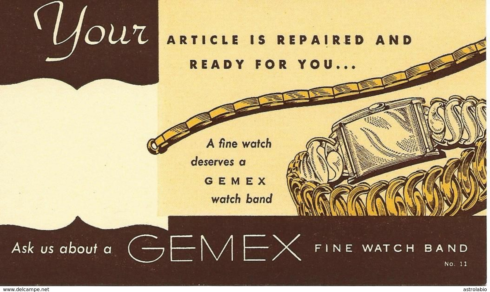 Montres Gemex 1950 Etats-Unis Entier Postal Illustre Voir 2 Scan - Horlogerie
