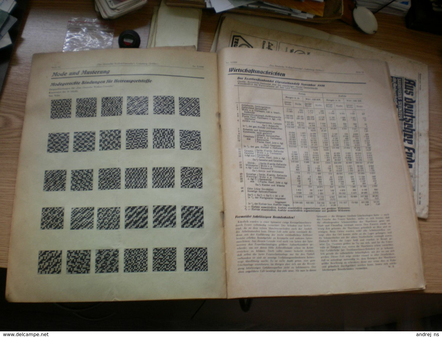 Das Deutsche Wollen Gewerbe 1939 Hartmann Chemnitz Zellolle Textilmaschinen - Catálogos