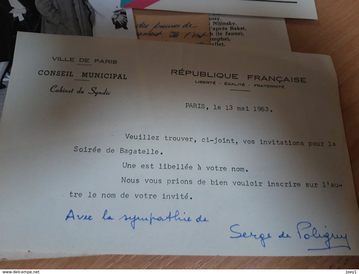 Serge De Poligny Metteur En Scène Fête De Bagatelle 24 Mai 1963. Programme . Programme Et Invitation - Programmes