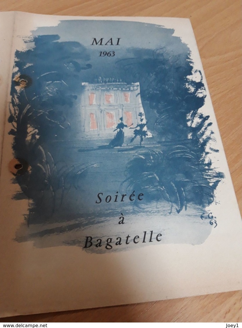 Serge de poligny metteur en scène fête de Bagatelle 24 mai 1963. programme . Programme et invitation