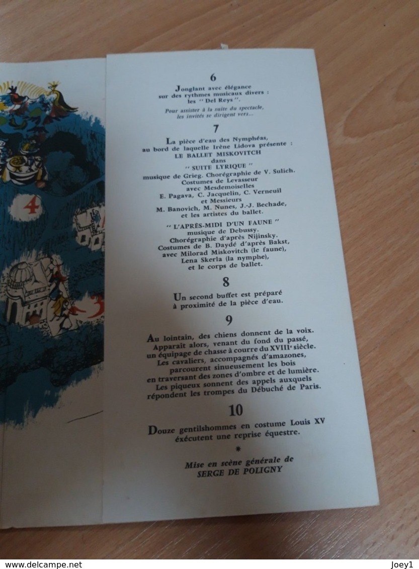 Serge de poligny metteur en scène fête de Bagatelle 24 mai 1963. programme . Programme et invitation