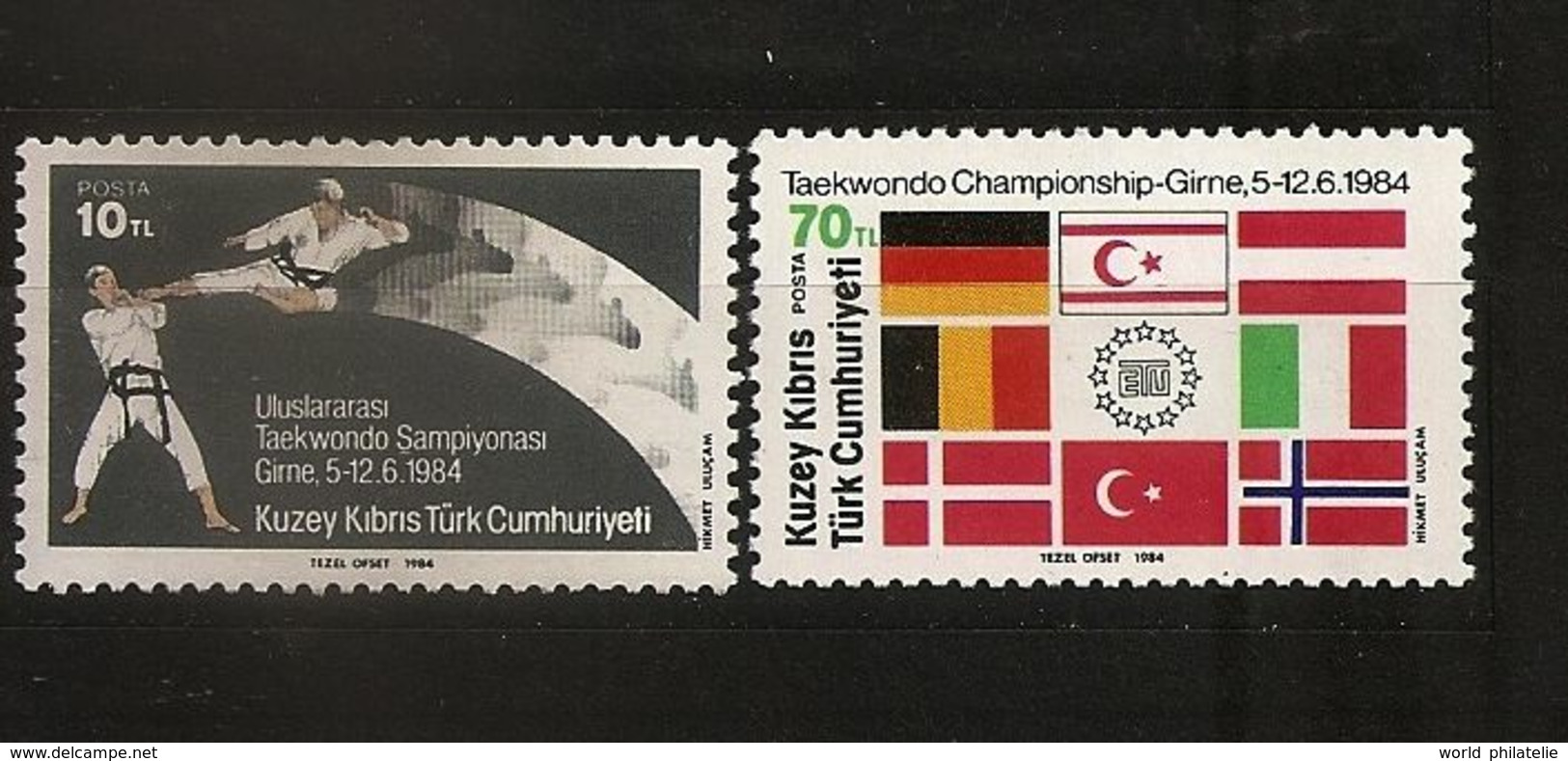 Turquie Chypre Turc RTCN 1984 N° 141 / 2 ** Sport, Championnats D'Europe, Taekwondo, Art Marial, Combat Allemagne Italie - Other & Unclassified